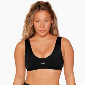 Set Active Dip Sports Bra, Black, Size M